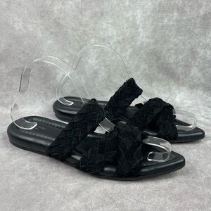 Rag & Bone Lewis Pointed Toe Braided Suede Sandal In Black Womens Sz 36.5 US 6.5